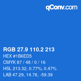 Color code: RGB 27.9 110.2 213 | qconv.com