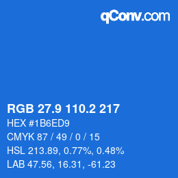 Color code: RGB 27.9 110.2 217 | qconv.com