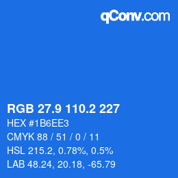 Color code: RGB 27.9 110.2 227 | qconv.com