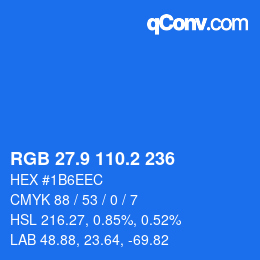 Color code: RGB 27.9 110.2 236 | qconv.com