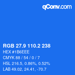 Color code: RGB 27.9 110.2 238 | qconv.com