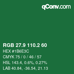 カラーコード: RGB 27.9 110.2 60 | qconv.com