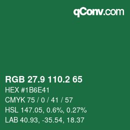 カラーコード: RGB 27.9 110.2 65 | qconv.com