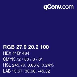 カラーコード: RGB 27.9 20.2 100 | qconv.com