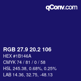 カラーコード: RGB 27.9 20.2 106 | qconv.com