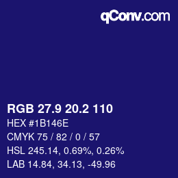 カラーコード: RGB 27.9 20.2 110 | qconv.com