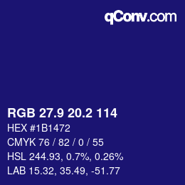 カラーコード: RGB 27.9 20.2 114 | qconv.com