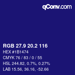 カラーコード: RGB 27.9 20.2 116 | qconv.com