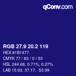 カラーコード: RGB 27.9 20.2 119 | qconv.com