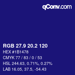 カラーコード: RGB 27.9 20.2 120 | qconv.com