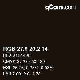 Color code: RGB 27.9 20.2 14 | qconv.com