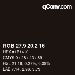 Color code: RGB 27.9 20.2 16 | qconv.com