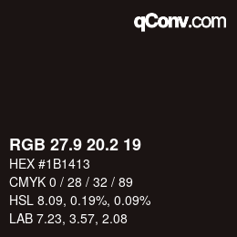Color code: RGB 27.9 20.2 19 | qconv.com