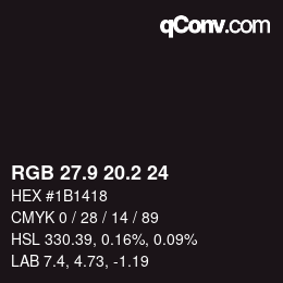 Color code: RGB 27.9 20.2 24 | qconv.com
