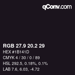 Color code: RGB 27.9 20.2 29 | qconv.com