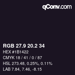 Color code: RGB 27.9 20.2 34 | qconv.com