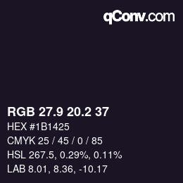 Color code: RGB 27.9 20.2 37 | qconv.com