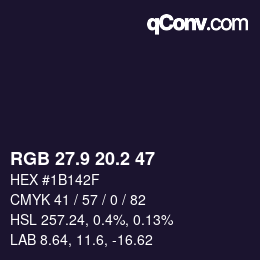 Color code: RGB 27.9 20.2 47 | qconv.com