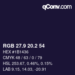 Color code: RGB 27.9 20.2 54 | qconv.com
