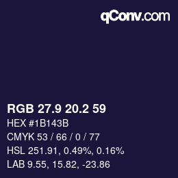 Color code: RGB 27.9 20.2 59 | qconv.com