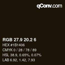 Color code: RGB 27.9 20.2 6 | qconv.com