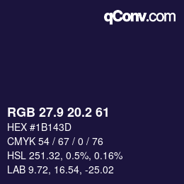 Color code: RGB 27.9 20.2 61 | qconv.com