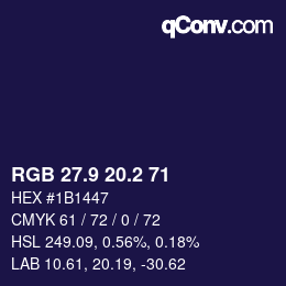 Color code: RGB 27.9 20.2 71 | qconv.com