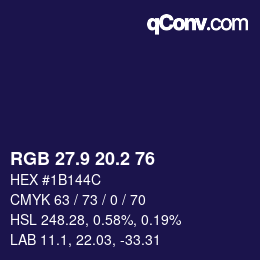 Color code: RGB 27.9 20.2 76 | qconv.com