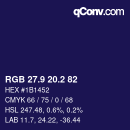 カラーコード: RGB 27.9 20.2 82 | qconv.com