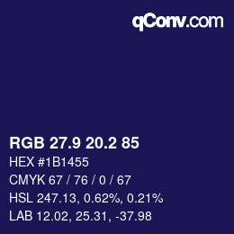 Color code: RGB 27.9 20.2 85 | qconv.com