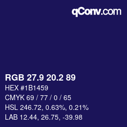カラーコード: RGB 27.9 20.2 89 | qconv.com