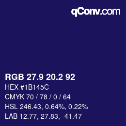 カラーコード: RGB 27.9 20.2 92 | qconv.com
