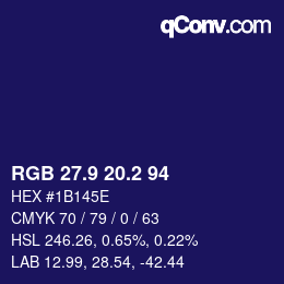 カラーコード: RGB 27.9 20.2 94 | qconv.com