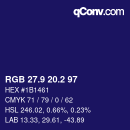 カラーコード: RGB 27.9 20.2 97 | qconv.com