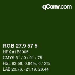 カラーコード: RGB 27.9 57 5 | qconv.com