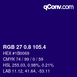 カラーコード: RGB 27 0.8 105.4 | qconv.com