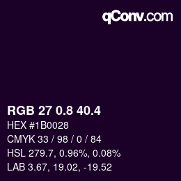 カラーコード: RGB 27 0.8 40.4 | qconv.com