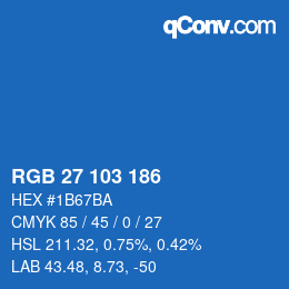 Color code: RGB 27 103 186 | qconv.com