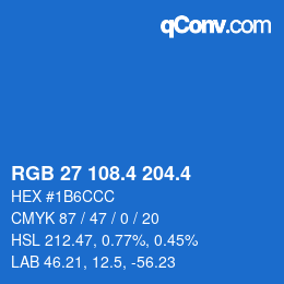 カラーコード: RGB 27 108.4 204.4 | qconv.com