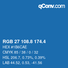 カラーコード: RGB 27 108.8 174.4 | qconv.com