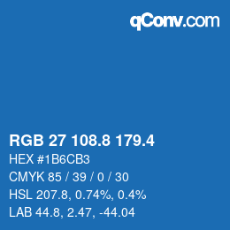 カラーコード: RGB 27 108.8 179.4 | qconv.com