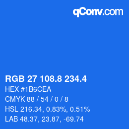 カラーコード: RGB 27 108.8 234.4 | qconv.com