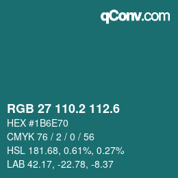 カラーコード: RGB 27 110.2 112.6 | qconv.com
