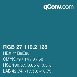 カラーコード: RGB 27 110.2 128 | qconv.com