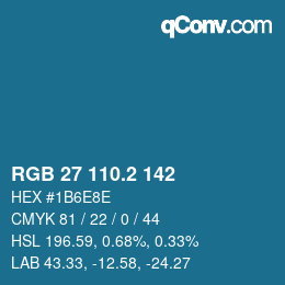カラーコード: RGB 27 110.2 142 | qconv.com