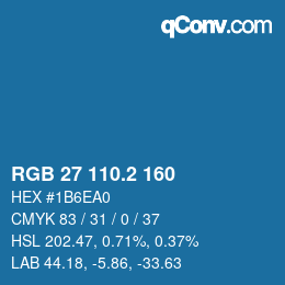 カラーコード: RGB 27 110.2 160 | qconv.com