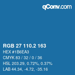 カラーコード: RGB 27 110.2 163 | qconv.com