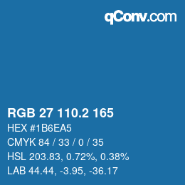 カラーコード: RGB 27 110.2 165 | qconv.com