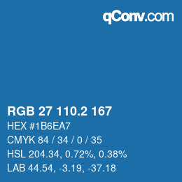 カラーコード: RGB 27 110.2 167 | qconv.com