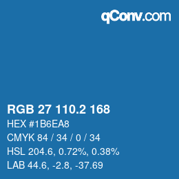 カラーコード: RGB 27 110.2 168 | qconv.com